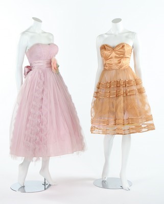 Lot 152 - Five prom dresses, 1950s-early 1960s, in...