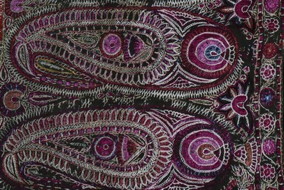 Lot 195 - An embroidered Delhi stole, Indian circa 1850,...