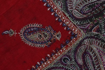 Lot 195 - An embroidered Delhi stole, Indian circa 1850,...