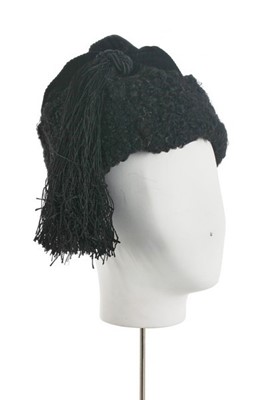 Lot 26 - A Jeanne Lanvin black needlecord and astrakhan...