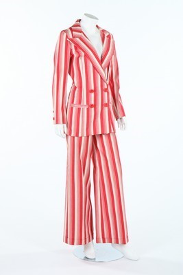 Lot 175 - A Mary Quant Ginger Group striped woven cotton...