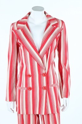 Lot 175 - A Mary Quant Ginger Group striped woven cotton...