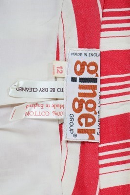 Lot 175 - A Mary Quant Ginger Group striped woven cotton...