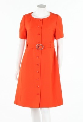 Lot 177 - A Courreges bright orange day dress, early...