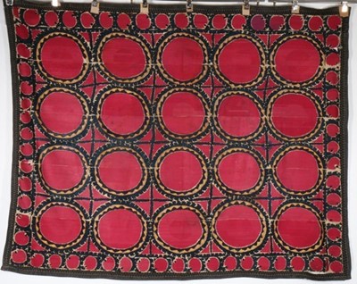 Lot 456 - A large embroidered suzani, Tashkent, early...