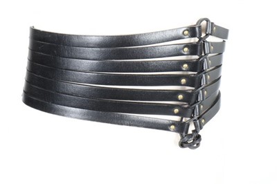 Lot 223 - An Azzedine Alaia black leather belt, 1990s,...