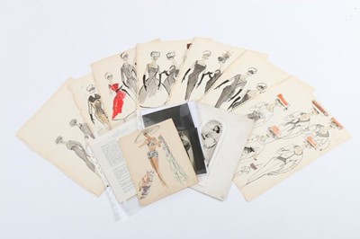 Lot 235 - Fashion sketches, photographs and archive...