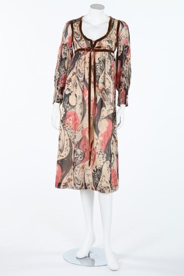 Lot 240 - A Thea Porter printed muslin dress, circa 1970,...