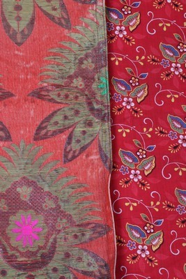 Lot 463 - A chapan of orange Russian brocade, Uzbekistan,...