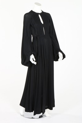 Lot 242 - A good Ossie Clark black crepe 'Come Fly With...