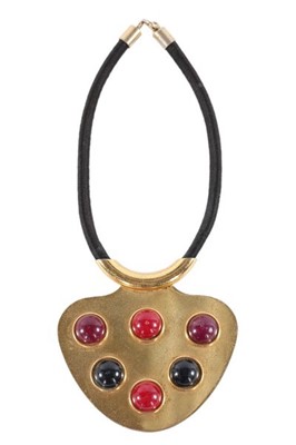 Lot 202 - A Lanvin necklace with gilt metal pendant,...