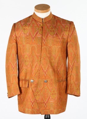 Lot 467 - A man's nehru jacket of art-deco brocade,...