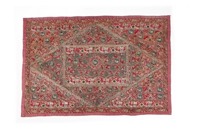 Lot 478 - An elaborately embroidered panel formed from...