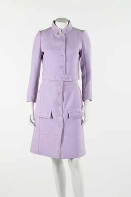 Lot 389 - A Courreges lilac matelasse cotton suit, circa...