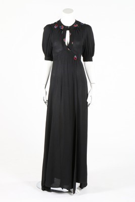 Lot 399 - An Ossie Clark for Radley black moss crepe...