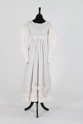 Lot 408 - A whitework embroidered cotton dress, late...