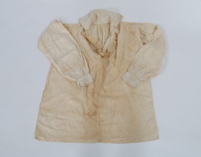 Lot 410 - Two men's shirts, late 18th-early 19th century,...