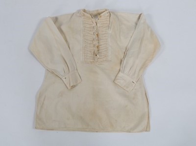 Lot 410 - Two men's shirts, late 18th-early 19th century,...