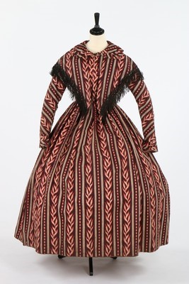 Lot 425 - A dress of 1840s printed wool altered in the...