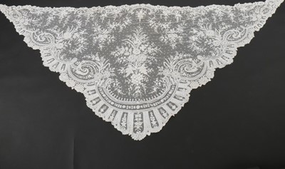 Lot 428 - A Brussels applique wedding veil, circa 1860,...