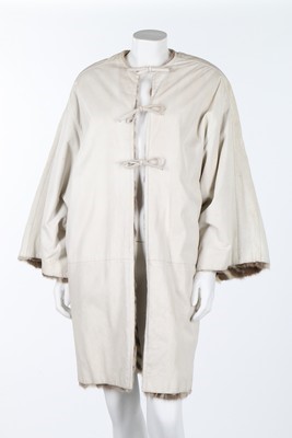 Lot 67 - A Valentino white leather and intarsia fur...