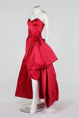 Lot 187 - A Guy Laroche couture pink satin cocktail gown,...