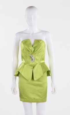 Lot 100 - A Thierry Mugler acid-green satin cocktail...