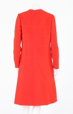 Lot 244 - A Christian Dior couture red wool day dress,...