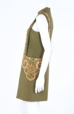 Lot 244 - A Christian Dior couture red wool day dress,...