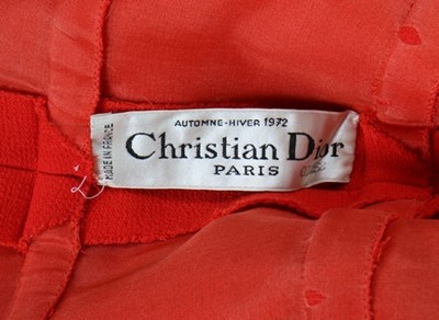 Lot 244 - A Christian Dior couture red wool day dress,...