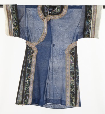 Lot 489 - A ladies blue silk gauze summer robe, Chinese,...