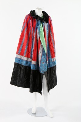 Lot 494 - A cape made from embroidered Chinese skirt...