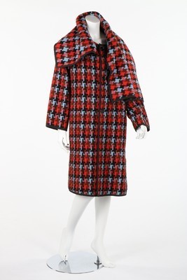 Lot 316 - A Comme des Garcons boldly checked tweed coat,...