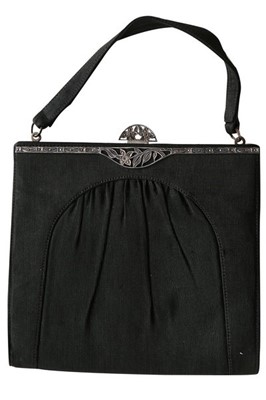 Lot 31 - A couture black velvet evening gown, 1930s,...
