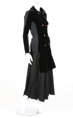 Lot 318 - A Comme des Garcons black velvet and knitted...