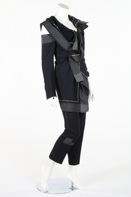 Lot 329 - A Comme des Garçons wrap around pinstriped...