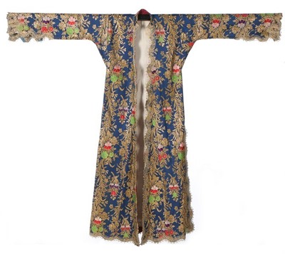 Lot 427 - A brocaded blue satin Anteri robe, Ottoman,...