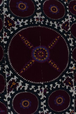 Lot 321 - A large embroidered suzani, Tashkent, early...