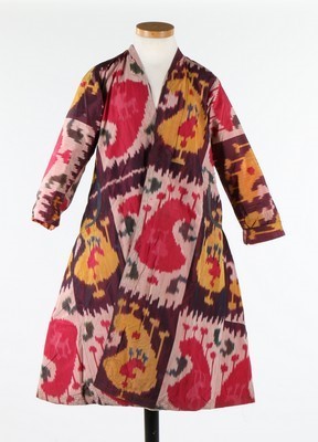 Lot 471 - A woman's ikat silk khalat/coat, circa 1930,...