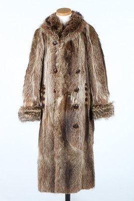 Lot 255 - A man's double-breasted full length fox fur...