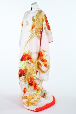 Lot 279 - An elaborately embroidered kimono, Japanese...