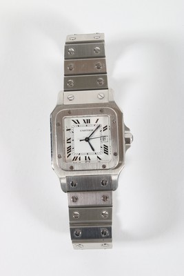 Lot 298 - A Cartier 'Automatique' man's steel wrist...