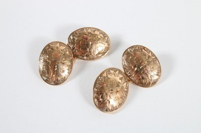 Lot 303 - Three pairs of cuff-links, comprising: pair...