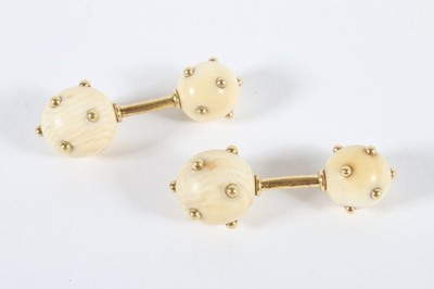 Lot 303 - Three pairs of cuff-links, comprising: pair...