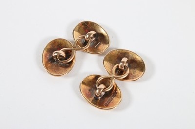 Lot 303 - Three pairs of cuff-links, comprising: pair...