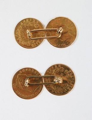Lot 303 - Three pairs of cuff-links, comprising: pair...