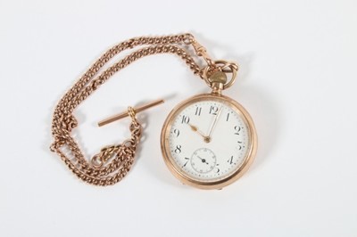 Lot 295 - A 9 karat gold pocket watch, 1919, Chester...