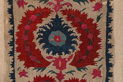 Lot 436 - An embroidered bolster panel, Ottoman, late...