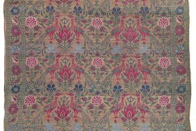 Lot 437 - Two joined panels of silk-linen lampas,...