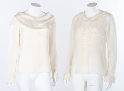 Lot 26 - A group of Chanel, mainly ivory-white blouses,...